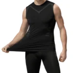 Men's sci-fi printed black vest, fashionable and casual men's quick drying T-shirt - Image 2