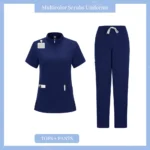 Surgical Uniforms Woman Nursing Sets Pocket Top Straight Pants - Image 5