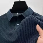 Men's Bone Flower Solid Color Polo Shirt Business Casual Short Sleeve - Image 2