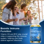 Vitamin D3 + K2 + B12 Calcium Capsule Daily Vitamin Supplement Supports Healthy Bones & Muscles - Image 5