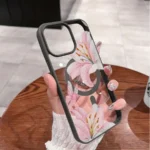 Pink Lily Magnetic Phone Case For iPhone 17 16 15 14 13 12 11Pro Max Plus - Image 2