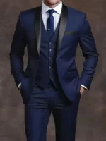 Elegant Men's Suit Sets- Slim Fit Tuxedo Set for Weddings & Formal Occasions, Black Suit - Image 5