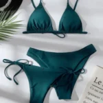 3 Pieces Bikini Set Women Push Up Swimsuit with 2 Bottoms Low & Mid Waist Suit