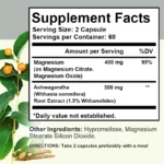 Magnesium + Ashwagandha Supplement, with Magnesium Citrate, Muscle Recovery - Image 5