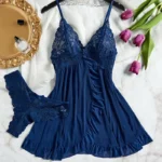 Summer Sexy Lingerie Dress Women Lace See Through Nightdress Sleepwear - Image 4