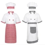 Kids Cook Tshirt Chef Uniform Children Kitchen Hat Cap Work Jackets Restaurant - Image 3