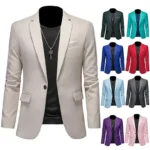Boutique Fashion Solid Color High-end Brand Casual Business Men's Blazer Groom Wedding Gown