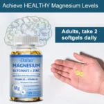 Magnesium Glycinate 500mg Capsules High Absorption with Zinc,Vitamin D3 B6 Supports Bone - Image 2