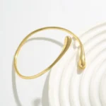 Luxury Gold Color Droplet Arm Bangles - Stainless Steel Adjustable Bracelet Jewelry for Women - Image 3