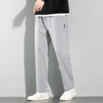 Ice Silk Men's Pants 2025 Summer New Black Gray Thin Business Casual Pants - Image 5