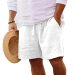New Mens Cotton Solid Color Short Lightweight Gym Pants oversize Beach Shorts - Image 3