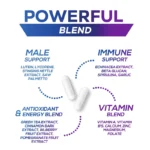 Men's Multivitamin – Immune Boost with Vitamins A, B12, C, D | Daily Energy & Non-GMO - Image 2