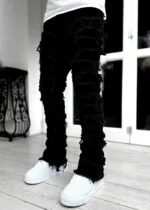 New Mens Denim Straight Leg PantsStreet Fashion InsElastic Waist Stretch Jeans Casual Trousers - Image 6