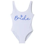S-3XL Green Print Team Bride One-Piece Swimsuit Squad Women Swimwear - Image 6