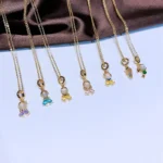 Fashionable Colorful Zircon Fairy Tale Little Princess Necklace Gold-plated Universal Chain - Image 2