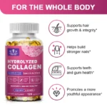 Powerful Hydrolyzed Collagen Capsules with Hyaluronic Acid Antioxidant Skin Hair Nails Health - Image 4