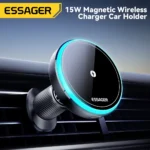 Essager Magnetic Wireless Charger Car Phone Holder 15W RGB Seven Color Light Fast Charging Mount Stand