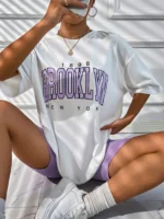 Vintage 1898 Brooklyn New York Womens T-Shirts Oversize American Short Sleeve
