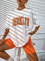 Vintage 1898 Brooklyn New York Womens T-Shirts Oversize American Short Sleeve - Image 5