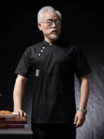 Catering Cooking White Shirt Restaurant Kitchen Chef T-shirt Baker Work Uniform Waiter - Image 4