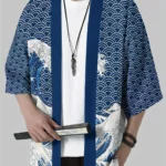 2026 Japanese Kimono for Men Traditional Japanese Relief Culture Printed Robe
