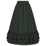 Brown Ruffled High Waisted Long Victorian Skirt Steampunk Skirts - Image 4
