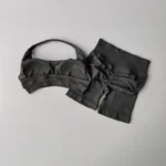 Sexy Halter Neck Beautiful Back High Waist Peach Sports Bras Shorts Suit Sets - Image 6