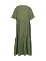 plus Size Women's Casual Loose V-Neck Solid Long Dress - Image 4