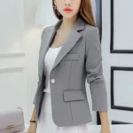 Black Women Blazer 2025 Formal Slim Blazers Lady Office Work Suit Pockets Jackets Coat - Image 6