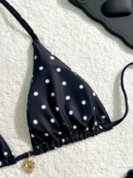 Sexy Bikini Set Black White Polka Dot 2 Piece Swimsuit for Women American Style Beach Bikini - Image 3