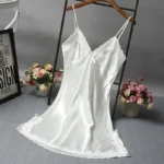 Sexy Lace Patchwork Camisola Lingerie Nighty Wedding Dress Sleep Wear Nightdress - Image 4