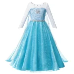 Summer Fancy Queen Elsa Anna Costume Girls Princess Dress Toddler Halloween - Image 2