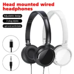 3.5mm/Type-C Wired Headphones Noise Cancelling Business Over Ear Headset - Image 2