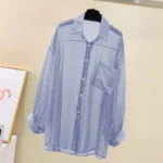 Summer Sunscreen Shirt Elegant Perspective Thin Chiffon Blouse - Image 6