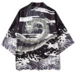 Summer Japanese Anime Dragon Pattern Cosplay Adult Traditional Cardigan - Image 2