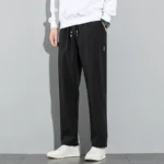 Ice Silk Men's Pants 2025 Summer New Black Gray Thin Business Casual Pants - Image 2