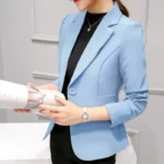 Black Women Blazer 2025 Formal Slim Blazers Lady Office Work Suit Pockets Jackets Coat - Image 4