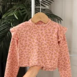 Kids Long Sleeved Undershirt Girls Cute Floral Dots T-shirt - Image 6