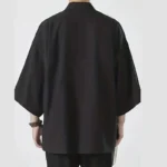 Men's Japanese Kimono Shirts Casual Open Stitch Lightweight Yukata Fashion Black Cardigan - Image 3