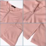 Wholesale 7 Colors Zipper V-neck Short Sleeve Pocket Nursing Working Top Pants Uniform - Image 3