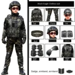 Tactical Military Uniform for Children's Day Camouflag Disguise Adult Boy Soldier Army Suit - Image 2