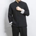 New Crane Embroidery Top Traditional Chinese Clothing for Men Vintage Half Sleeve - Image 4