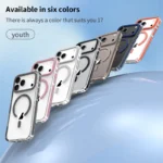 Luxury PE Striped Border For Magsafe Magnetic Wireless Charge Phone Case For iPhone - Image 4