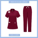 Surgical Uniforms Woman Nursing Sets Pocket Top Straight Pants - Image 4