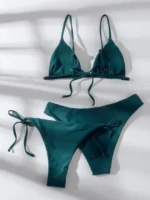 3 Pieces Bikini Set Women Push Up Swimsuit with 2 Bottoms Low & Mid Waist Suit - Image 4