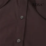 EDSA Women Shirt with Tie Single Breasted Long Sleeves for Office Lady High Street All Match Tops - Image 3