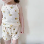 Girls Summer Clothes Sets New Baby Sleeveless Tops Shorts 2 Pieces Suit - Image 2