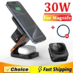 3 in 1 Foldable Charging Station Fast Magnetic Wireless Charger Stand for iPhone 17 16 15 14 13 12