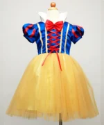Snow White Princess Dress Up Kids Girls Halloween Costume With Cape - Image 4