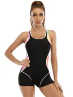 2023 Patchwork Sport One Piece Swimsuit Plus Size Swimwear Women Professional Sport Bathing Suit